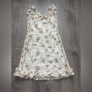 Reformation Cream Floral linen Dress size 0
